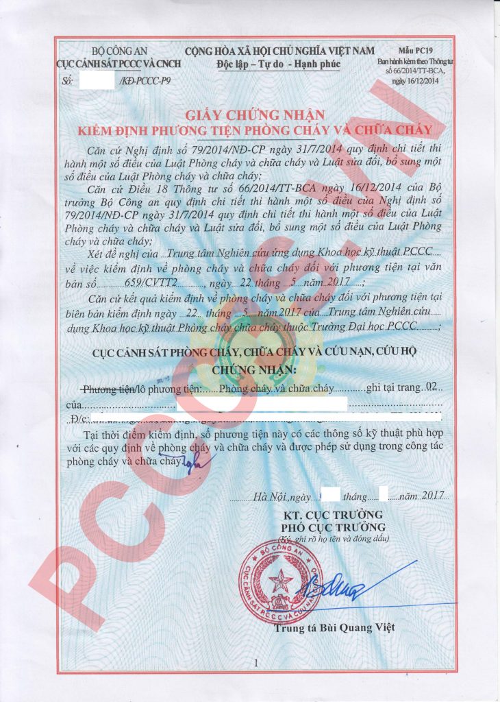 Làm kiểm định thiết bị PCCC